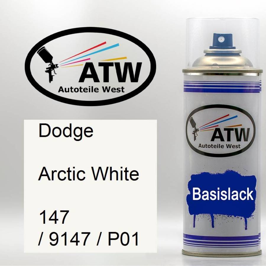 Dodge, Arctic White, 147 / 9147 / P01: 400ml Sprühdose, von ATW Autoteile West.
